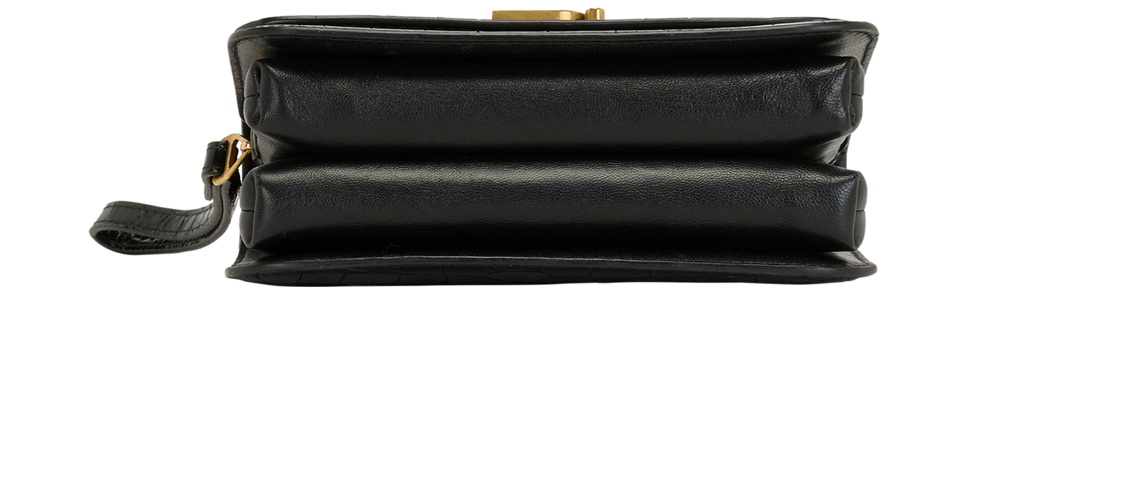 Small B Croc Embossed, &pound;395, Handbags, Black, Leather, Top view